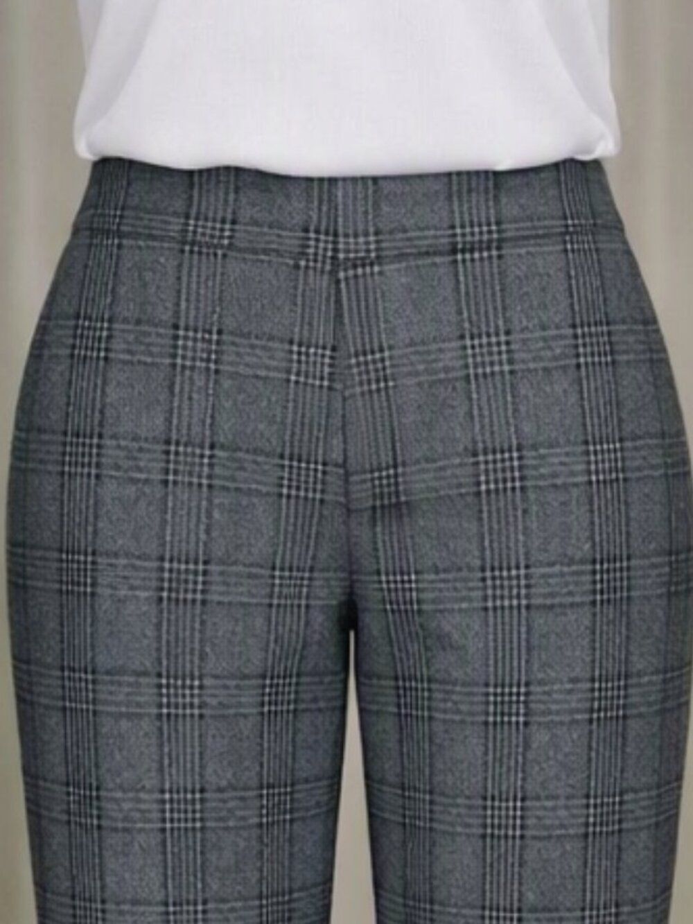 Tahari Women’s Grey Plaid Pull-On Skinny Dress Jeggings / Pants Size: Medium - Picture 5 of 9